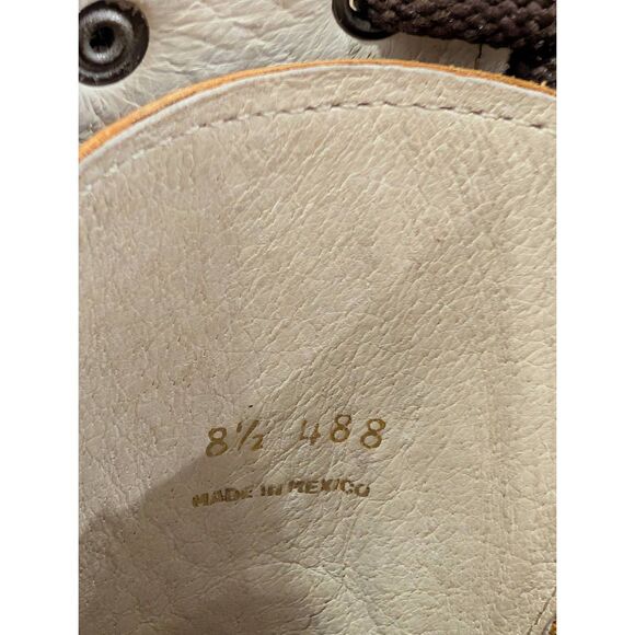 Bed Stu Medallion Lace Up Combat Moto Boots Women’s 8.5 Tan Leather Mid Calf - Picture 10 of 12